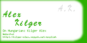 alex kilger business card